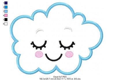 Cloud, Moon and Star - Applique - Set of 3 designs
