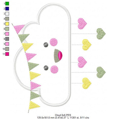 Cloud and Flags - Applique