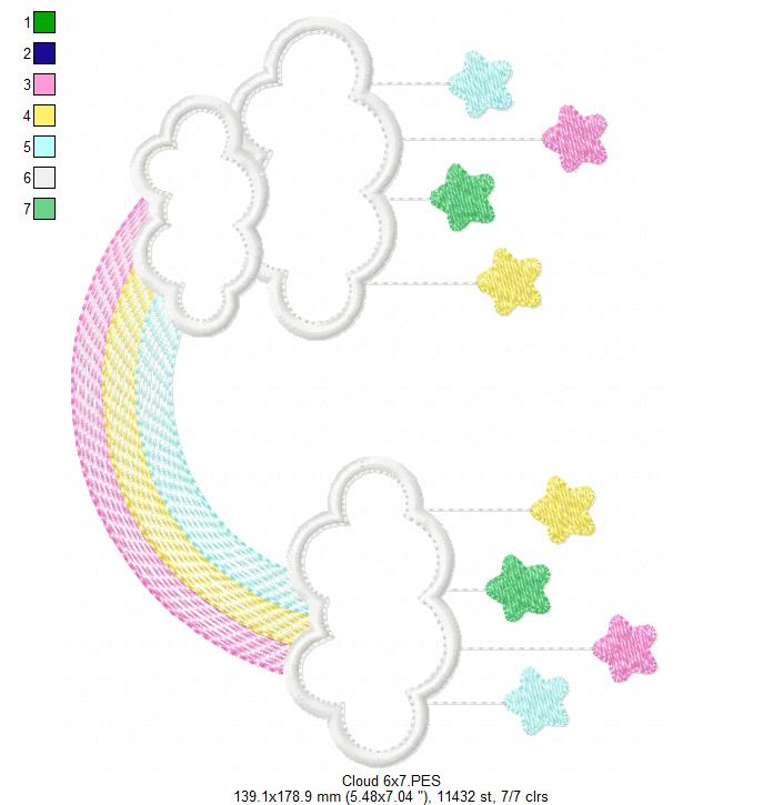 Rainbow and Cloud - Applique
