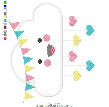 Cloud and Flags - Applique
