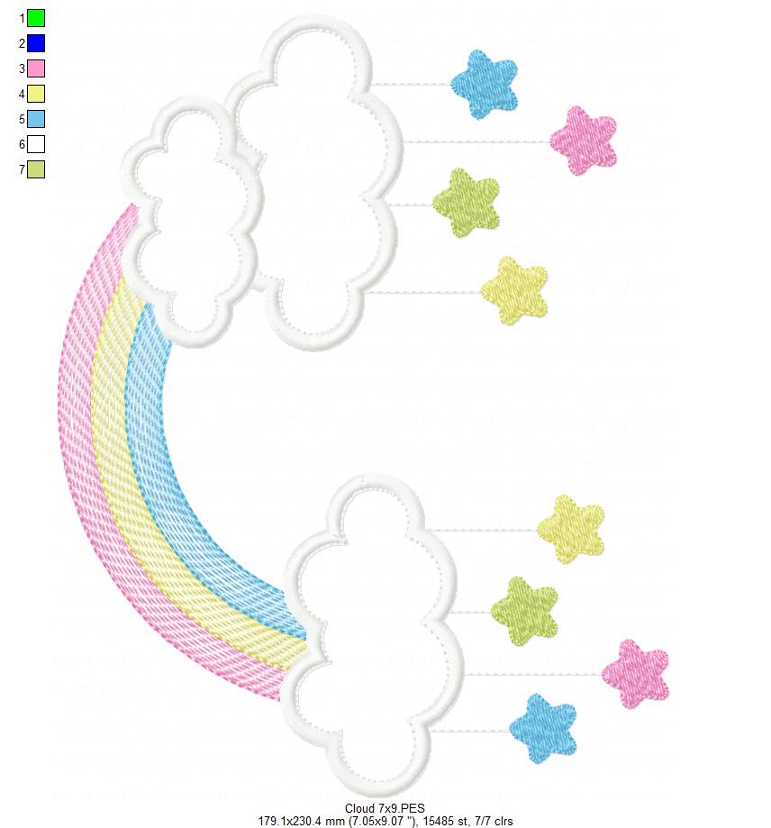 Rainbow and Cloud - Applique