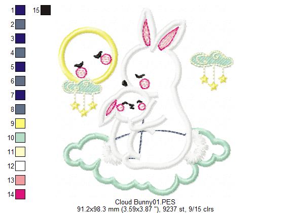 Sky Bunnies  - Applique