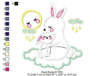 Sky Bunnies  - Applique