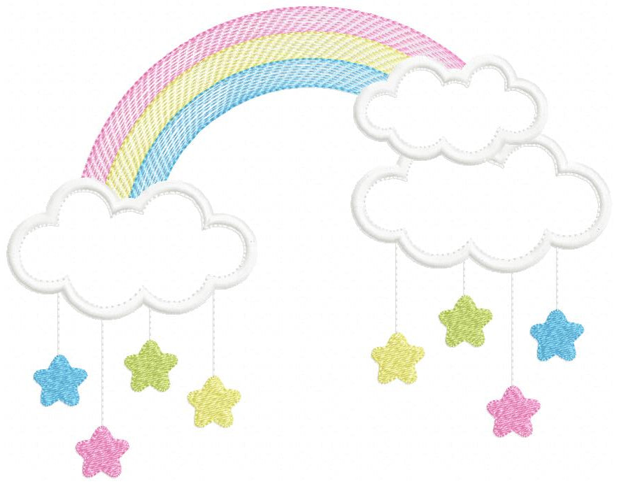 Rainbow and Cloud - Applique