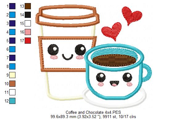 Happy Hot Chocolate and Coffee - Applique