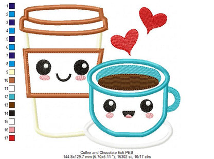 Happy Hot Chocolate and Coffee - Applique