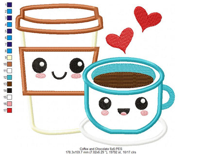 Happy Hot Chocolate and Coffee - Applique