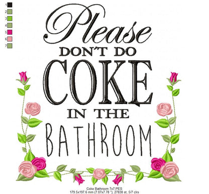 Please Don't Do Coke in the Bathroom - Fill Stitch