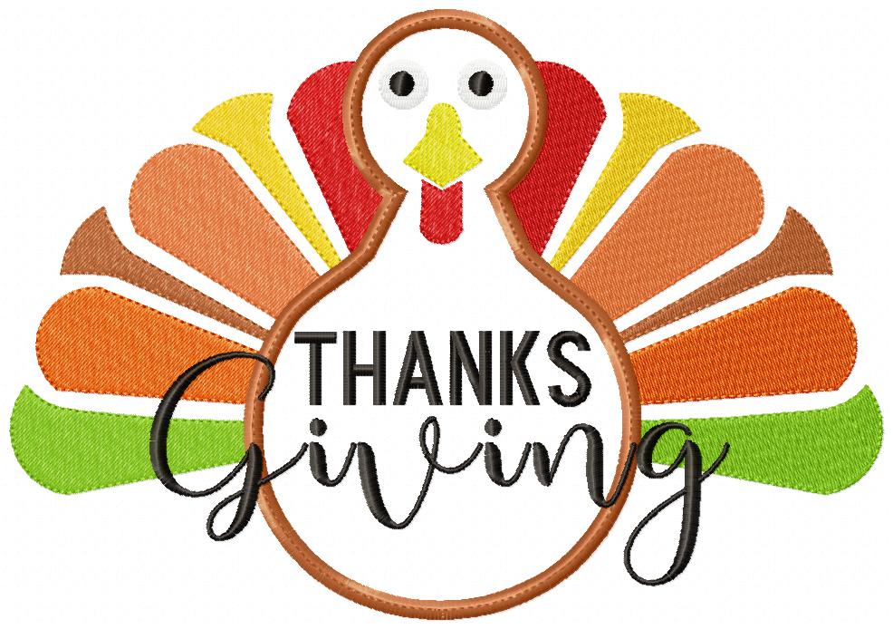 Colorful Thanksgiving Turkey - Applique