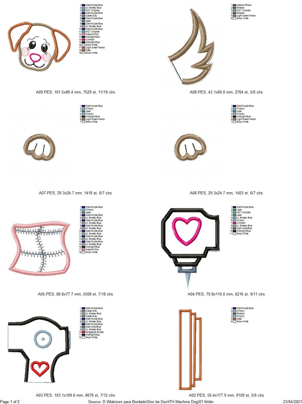 Sewing Machine Dog and Cat Ornament 1 - ITH Project - Machine Embroidery Design