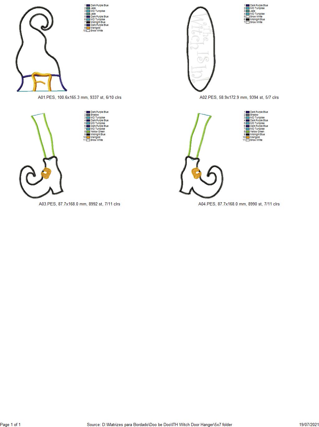 The Witch is in! Door Hanger - ITH Project - Machine Embroidery Design