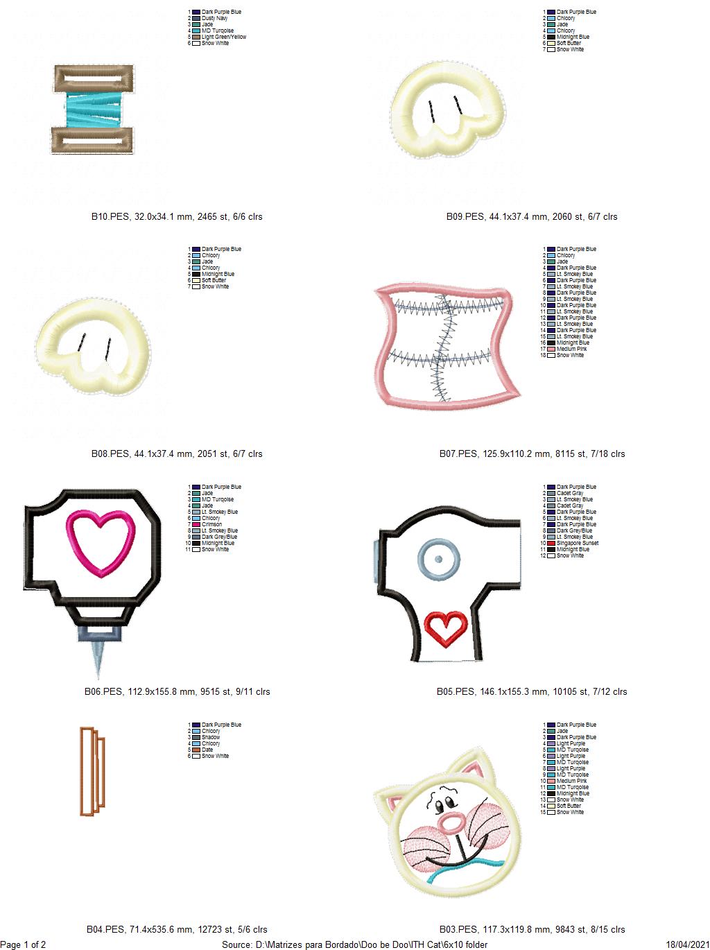 Sewing Machine Cat - ITH Project - Machine Embroidery Design