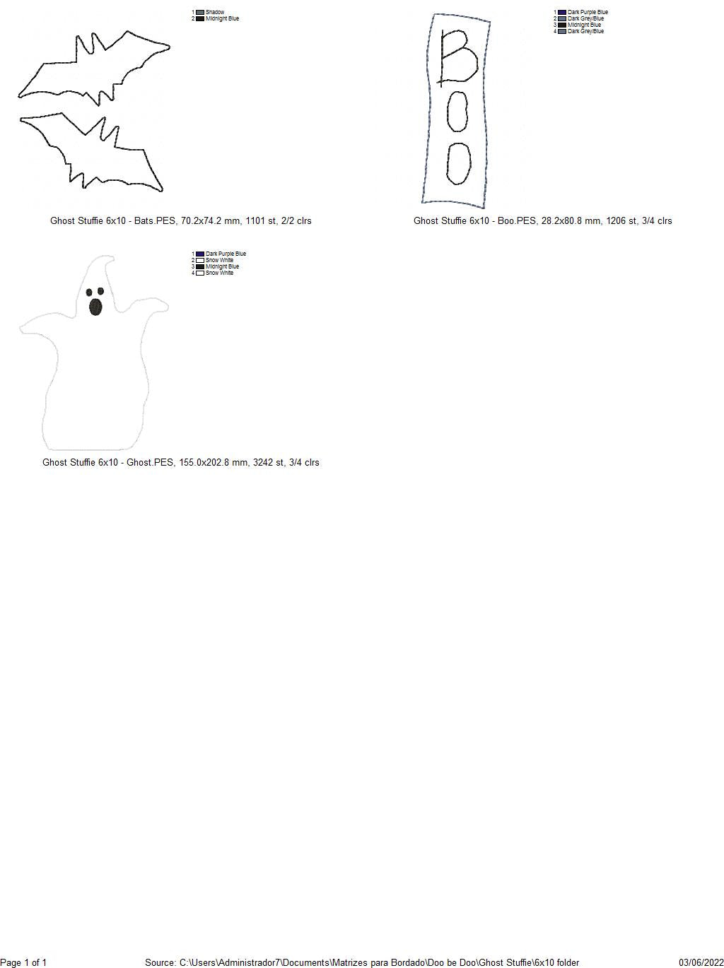 Halloween Ghost Stuffie - ITH Project - Machine Embroidery Design