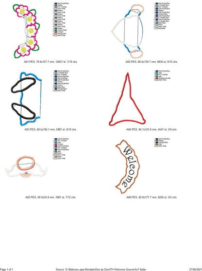 Welcome Gnome Ornament - ITH Project - Machine Embroidery Design