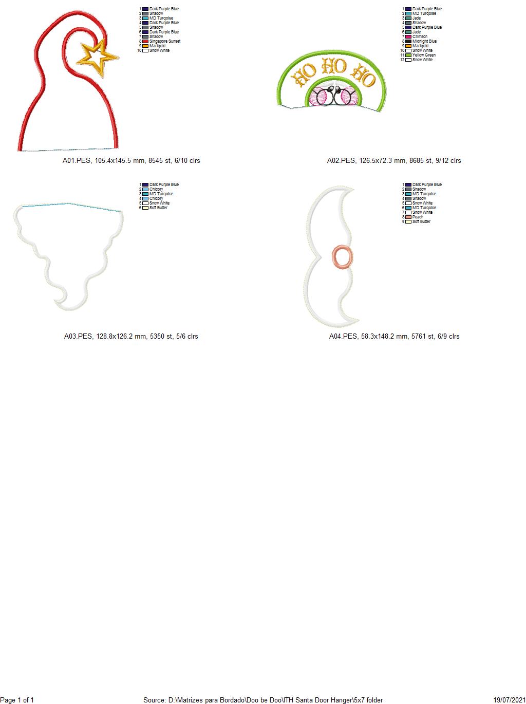 Christmas Door Hanger - ITH Project - Machine Embroidery Design