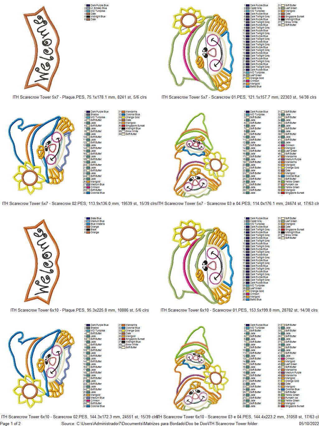 Scarecrow Tower - ITH Project - Machine Embroidery Design