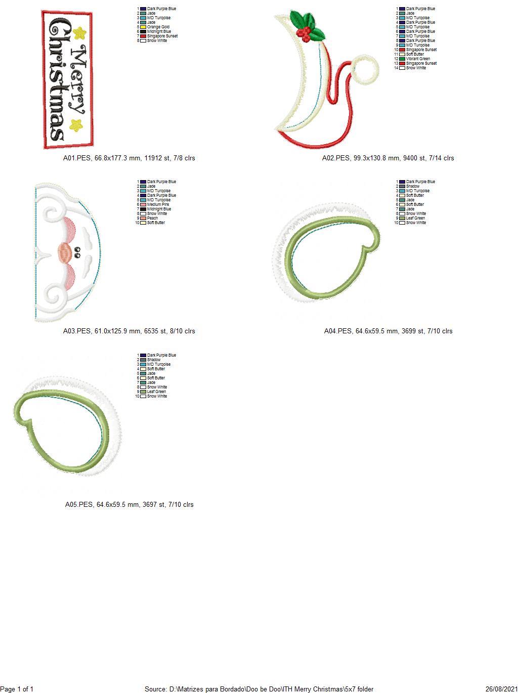 Merry Christmas Santa Claus Door Ornament - ITH Project - Machine Embroidery Design