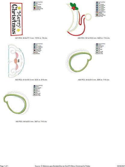 Merry Christmas Santa Claus Door Ornament - ITH Project - Machine Embroidery Design