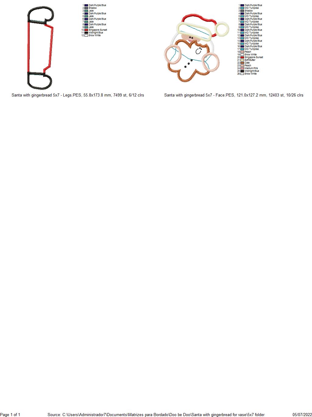 Santa Claus and Gingerbread - ITH Project - Machine Embroidery Design