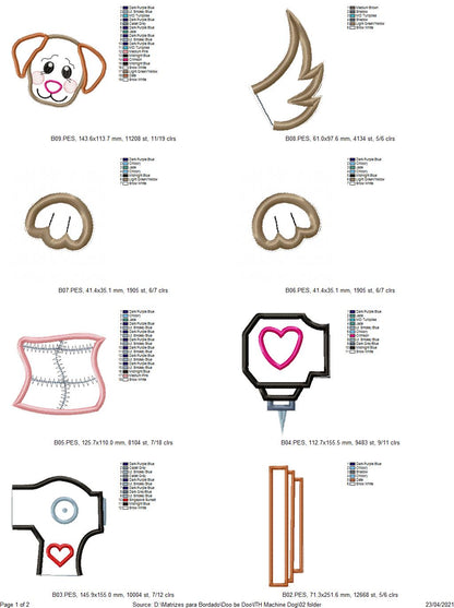 Sewing Machine Dog and Cat Ornament 1 - ITH Project - Machine Embroidery Design