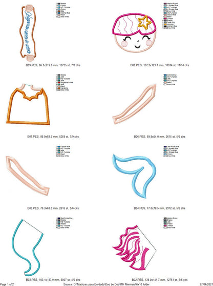 Mermaid Ornament - ITH Project - Machine Embroidery Design