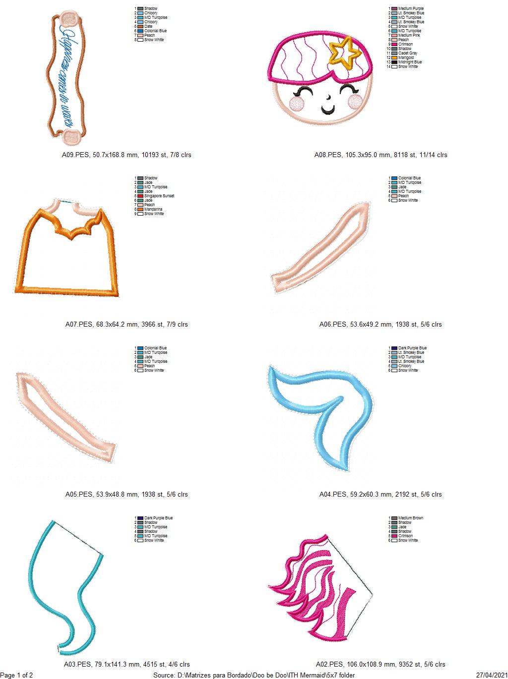 Mermaid Ornament - ITH Project - Machine Embroidery Design