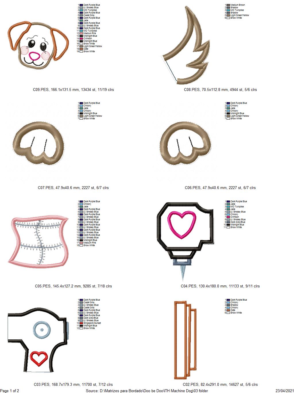 Sewing Machine Dog and Cat Ornament 1 - ITH Project - Machine Embroidery Design