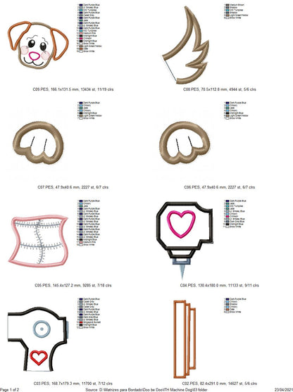 Sewing Machine Dog and Cat Ornament 1 - ITH Project - Machine Embroidery Design