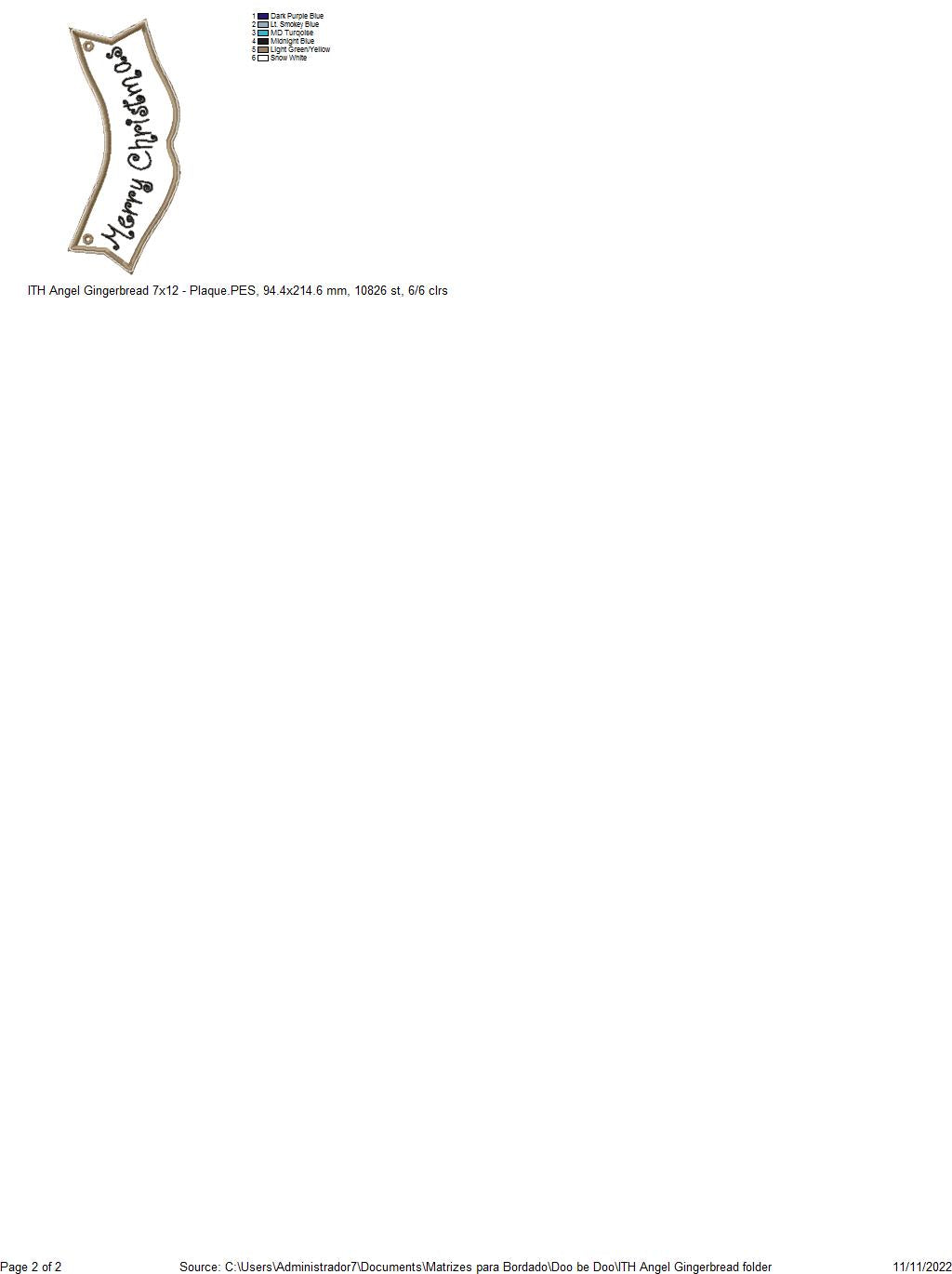 Angel Gingerbread - ITH Project - Machine Embroidery Design