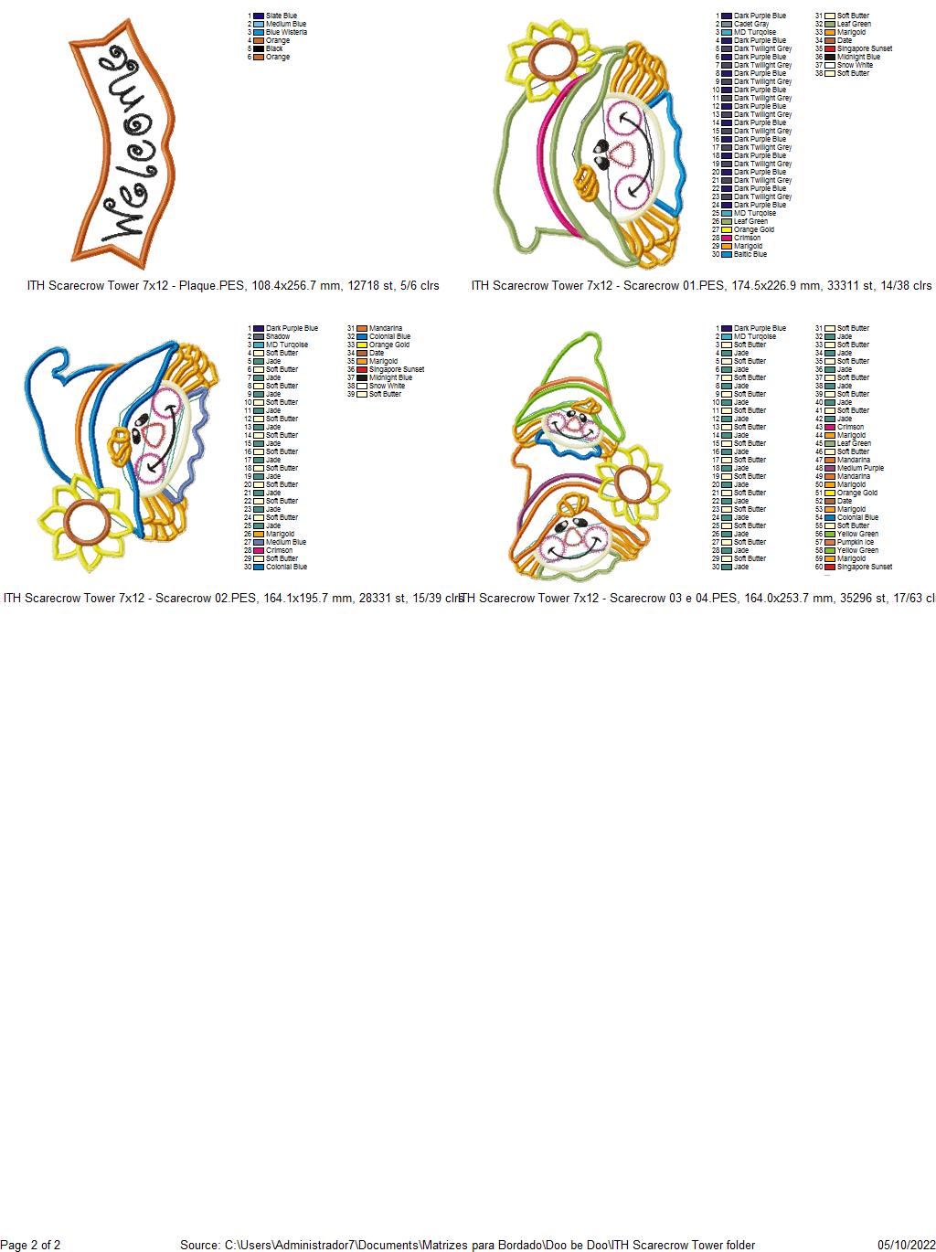 Scarecrow Tower - ITH Project - Machine Embroidery Design