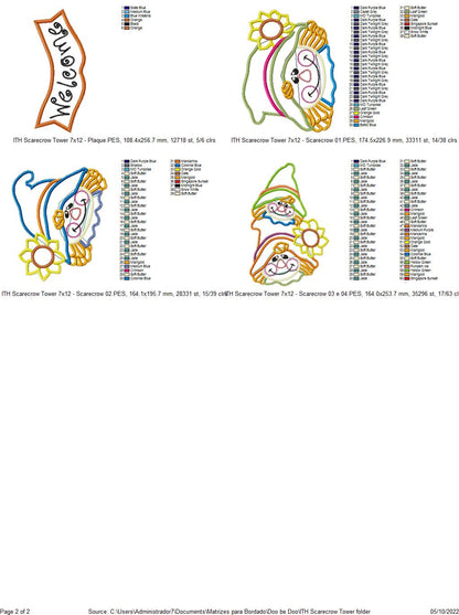 Scarecrow Tower - ITH Project - Machine Embroidery Design