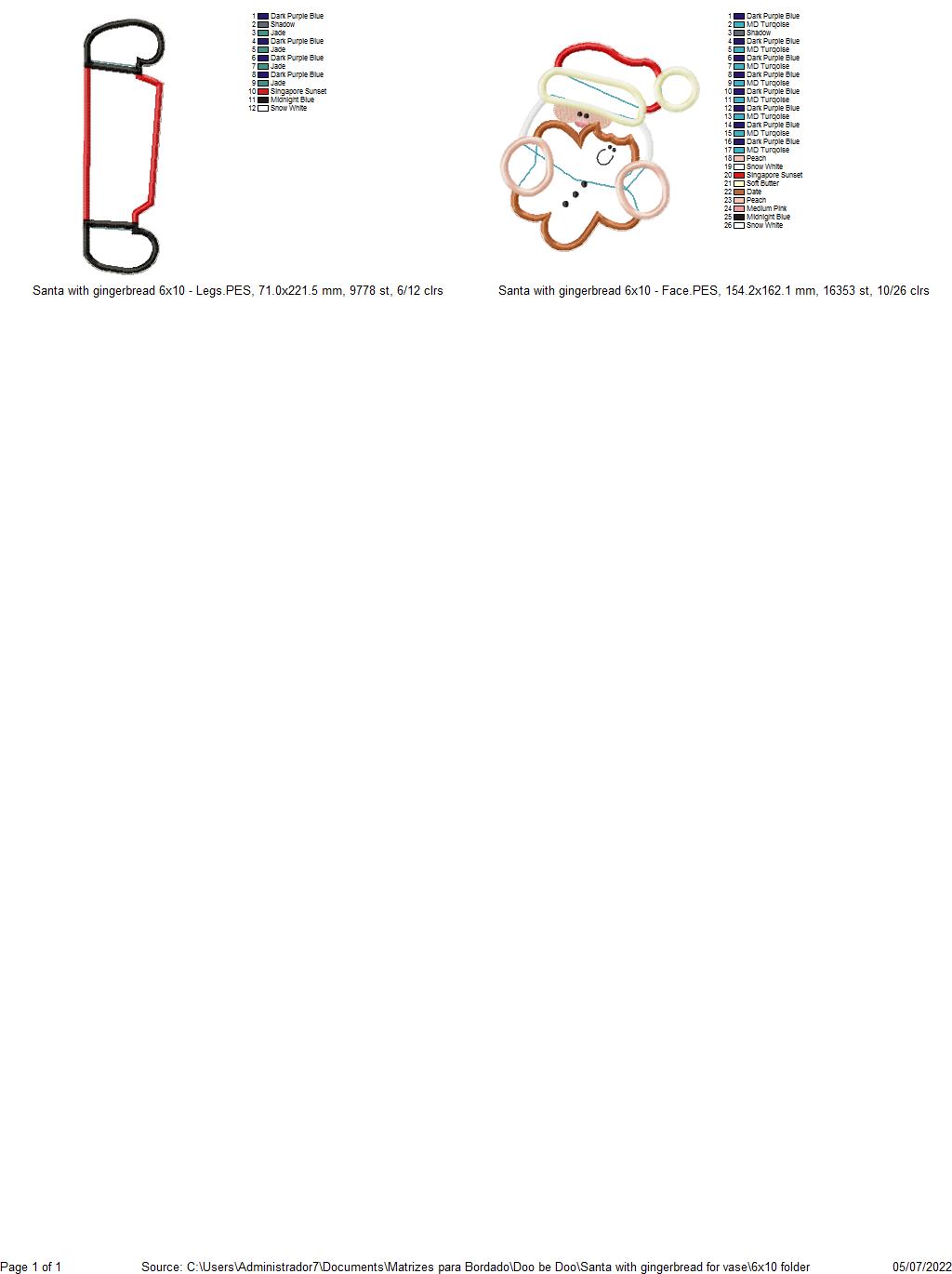 Santa Claus and Gingerbread - ITH Project - Machine Embroidery Design