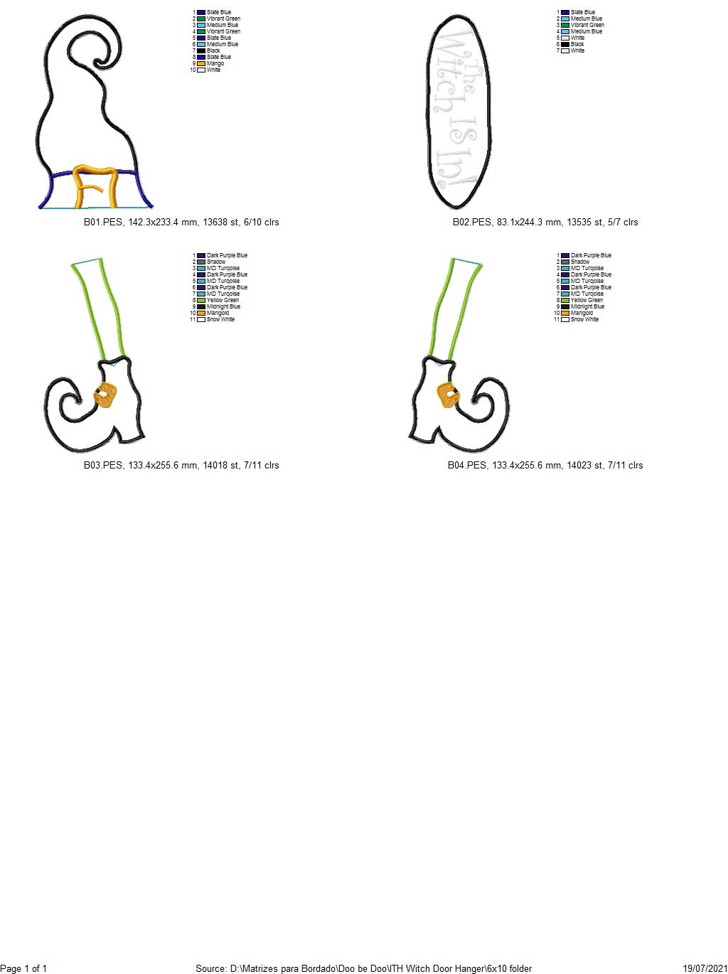 Halloween Door Hanger - ITH Project - Machine Embroidery Design