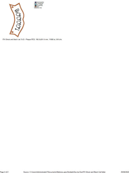 Ghost and Black Cat Ornament - ITH Project - Machine Embroidery Design