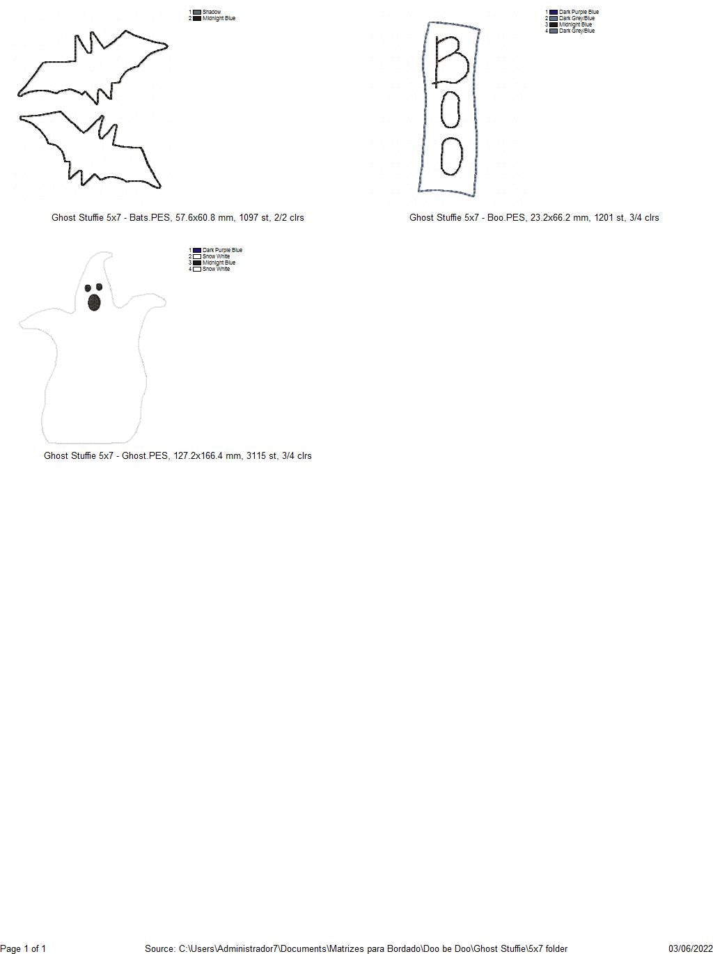 Halloween Ghost Stuffie - ITH Project - Machine Embroidery Design