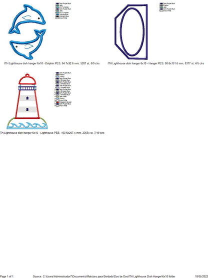 Nautical Dish Cloth Hanger - ITH Project - Machine Embroidery Design