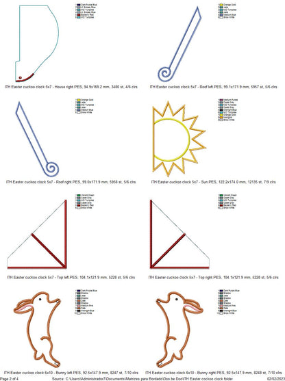 Easter Cuckoo Clock - ITH Project - Machine Embroidery Design