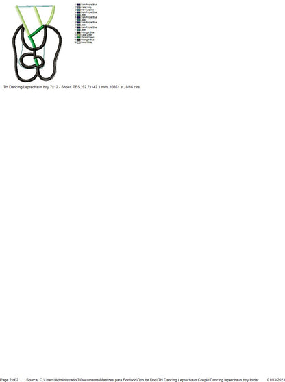 Dancing Leprechaun Boy Ornament - ITH Project - Machine Embroidery Design