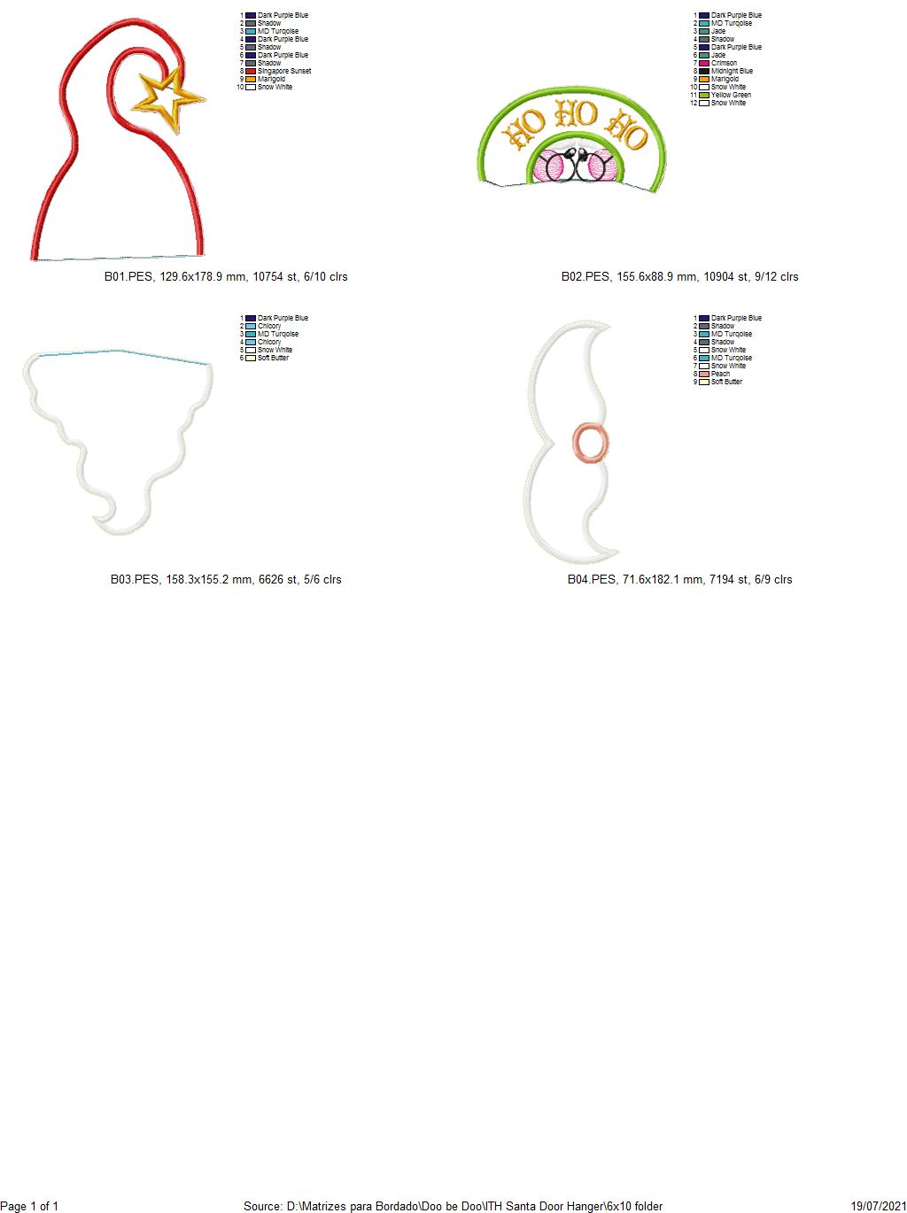 Christmas Door Hanger - ITH Project - Machine Embroidery Design