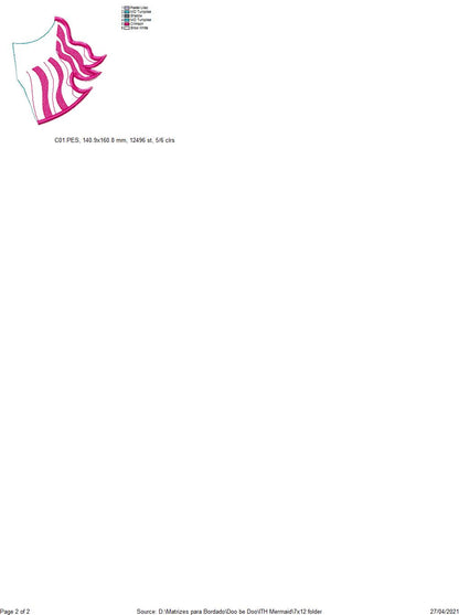 Mermaid Ornament - ITH Project - Machine Embroidery Design