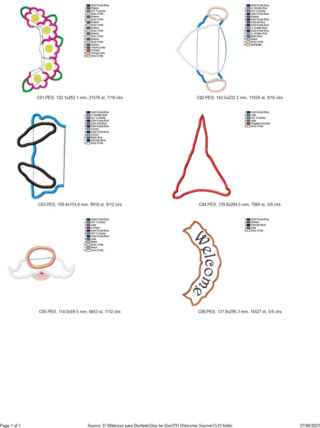 Welcome Gnome Ornament - ITH Project - Machine Embroidery Design