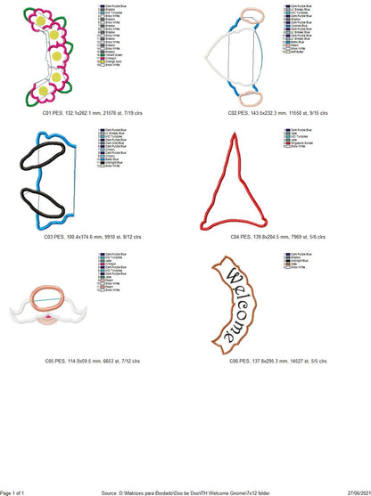 Welcome Gnome Ornament - ITH Project - Machine Embroidery Design