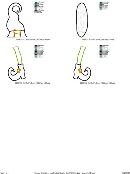 The Witch is in! Door Hanger - ITH Project - Machine Embroidery Design