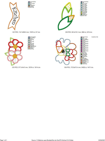Chicken and Flowers Ornament - ITH Project - Machine Embroidery Design