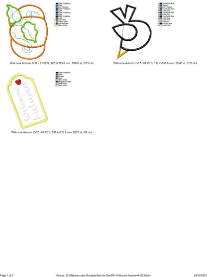 Pumpkin and Bird Autumn - ITH Project - Machine Embroidery Design