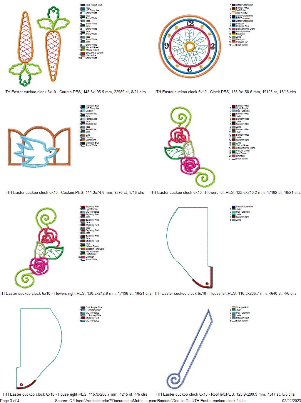Easter Cuckoo Clock - ITH Project - Machine Embroidery Design