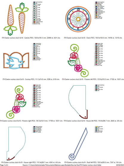 Easter Cuckoo Clock - ITH Project - Machine Embroidery Design