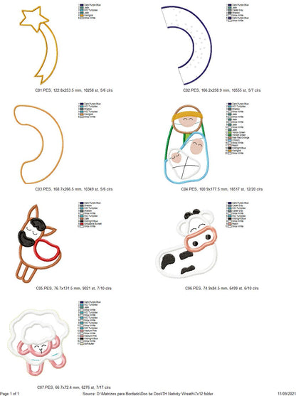 Nativity Wreath - ITH Project - Machine Embroidery Design