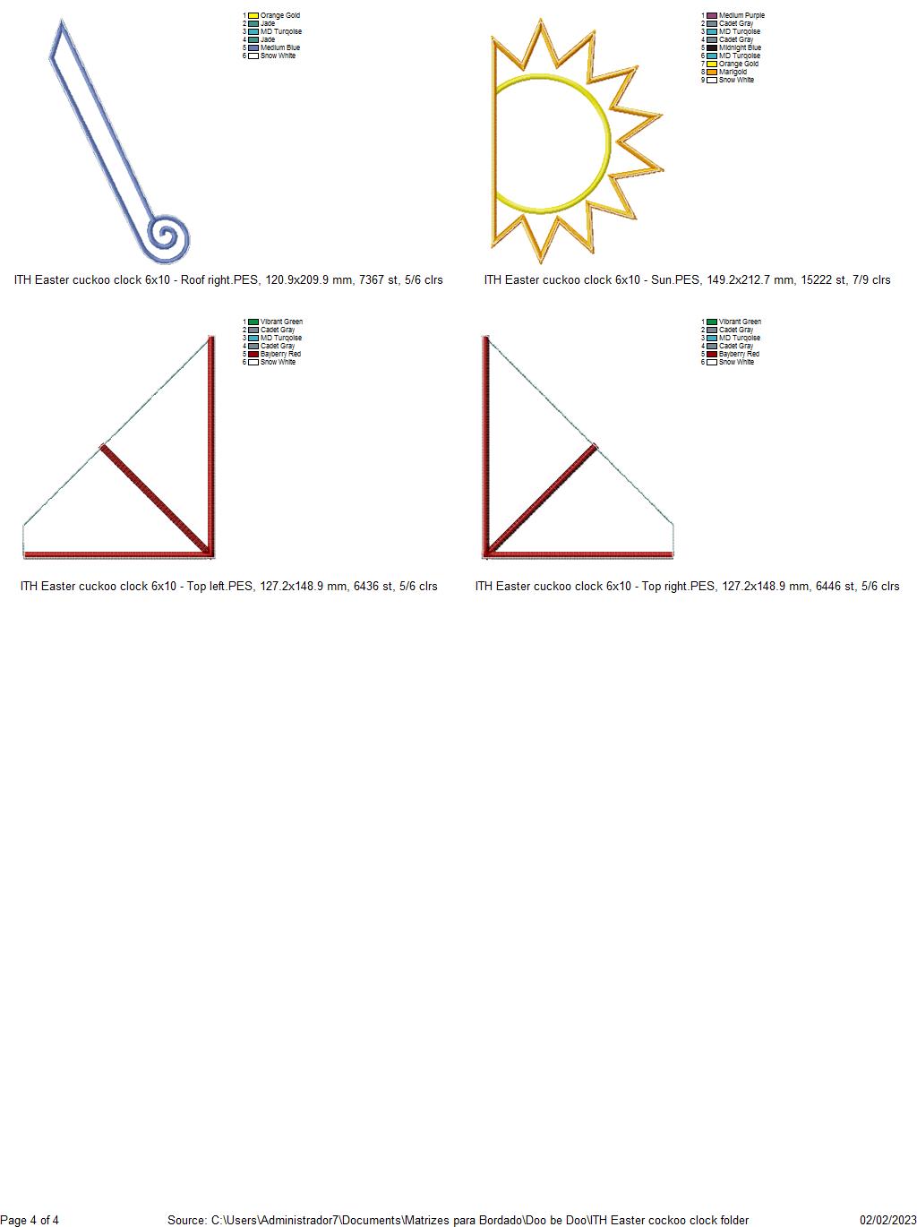 Easter Cuckoo Clock - ITH Project - Machine Embroidery Design