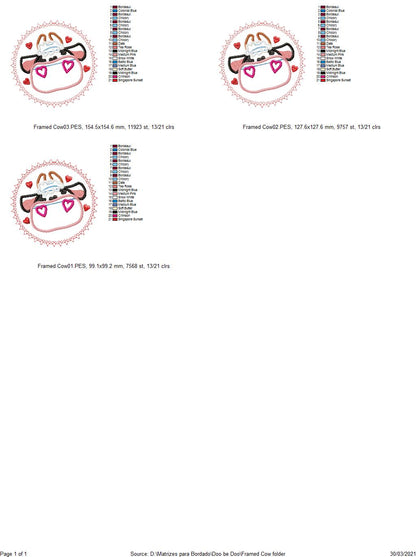 Heart Cow  - Applique